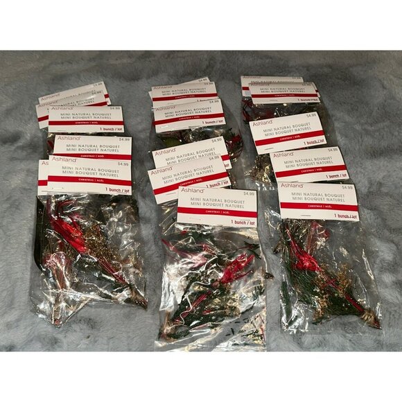 $3 for $15 Ashland Mini Nature Christmas Holiday Bouquet Lot of 18 - Picture 1 of 5